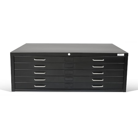 Adiroffice 5-Drawer Flat Large Document and Blueprint File Cabinet in Black ADIOF500-03-MK